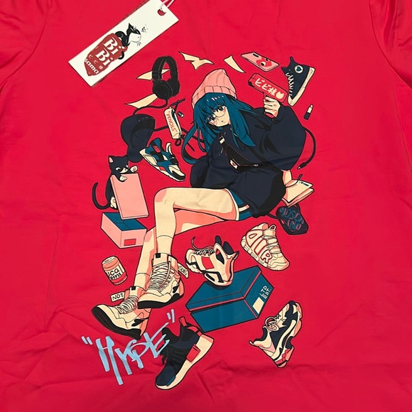 BIBISAMA APPAREL OTAKU HYPE JAPANESE ANIME ROSEY RED GIRL’S - Picture 2 of 4